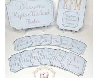 ITH Welcome Baby Bundle: Southern/Grandmillenial/Baby Banner/Milestone/Monogram/Name/Machine Embroidery Design