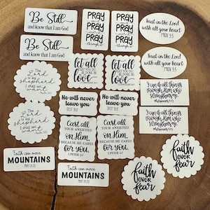 Christian/Religious/Bible Verses sentiments for cards, scrapbooks or junk journals 20 pieces