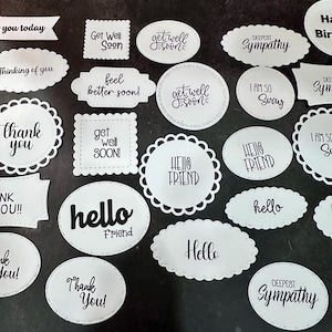 Card Sentiment Embellishments: Variety Pack, 12 Pieces