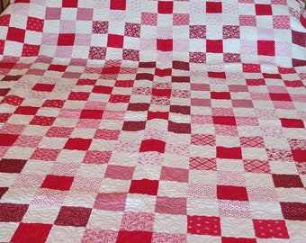 Ruby II - King size red & white quilt