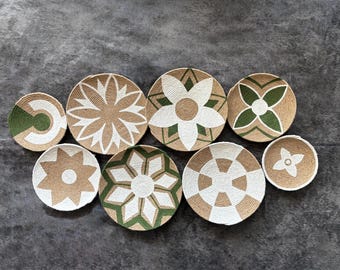 Handmade, customizable natural wall plates for Bohemian decorations