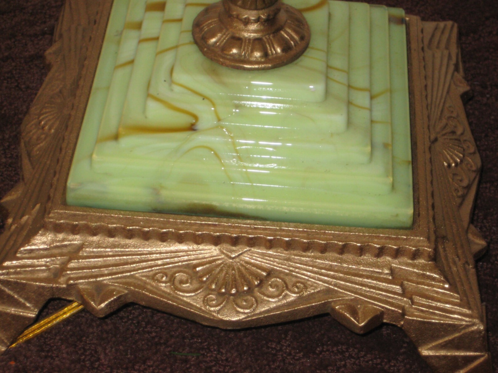 Art Deco Green Slag Glass Pole/Floor Lamp FREE SHIPPING Etsy