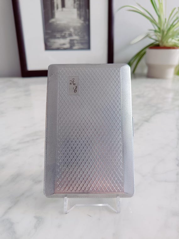 chrome cigarette case Emu Brand Silver Tone Metal Vintage Case-tobacciana-0li Vintage Har-Bro Chrome Cigarette Case