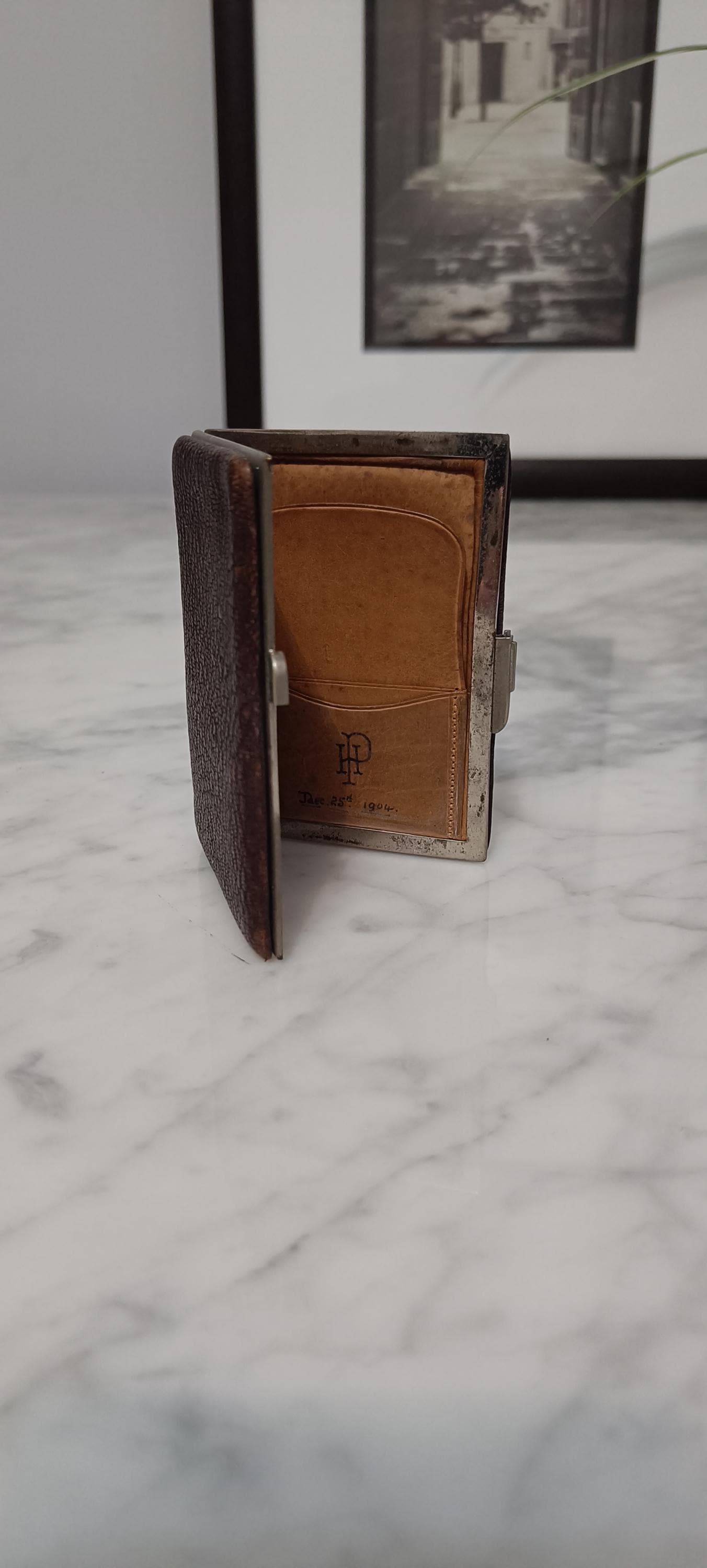 Antique Leather Card Wallet. 121 Years Old Dec 25th 1904
