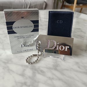 Vintage Dior Compact: Limited Edition Swarovski Crystals Dog Tag &quot;Dior Sparkling&quot;