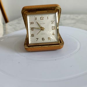 1950s Europa Travel Alarm Clock with Perpetual Date Calendar