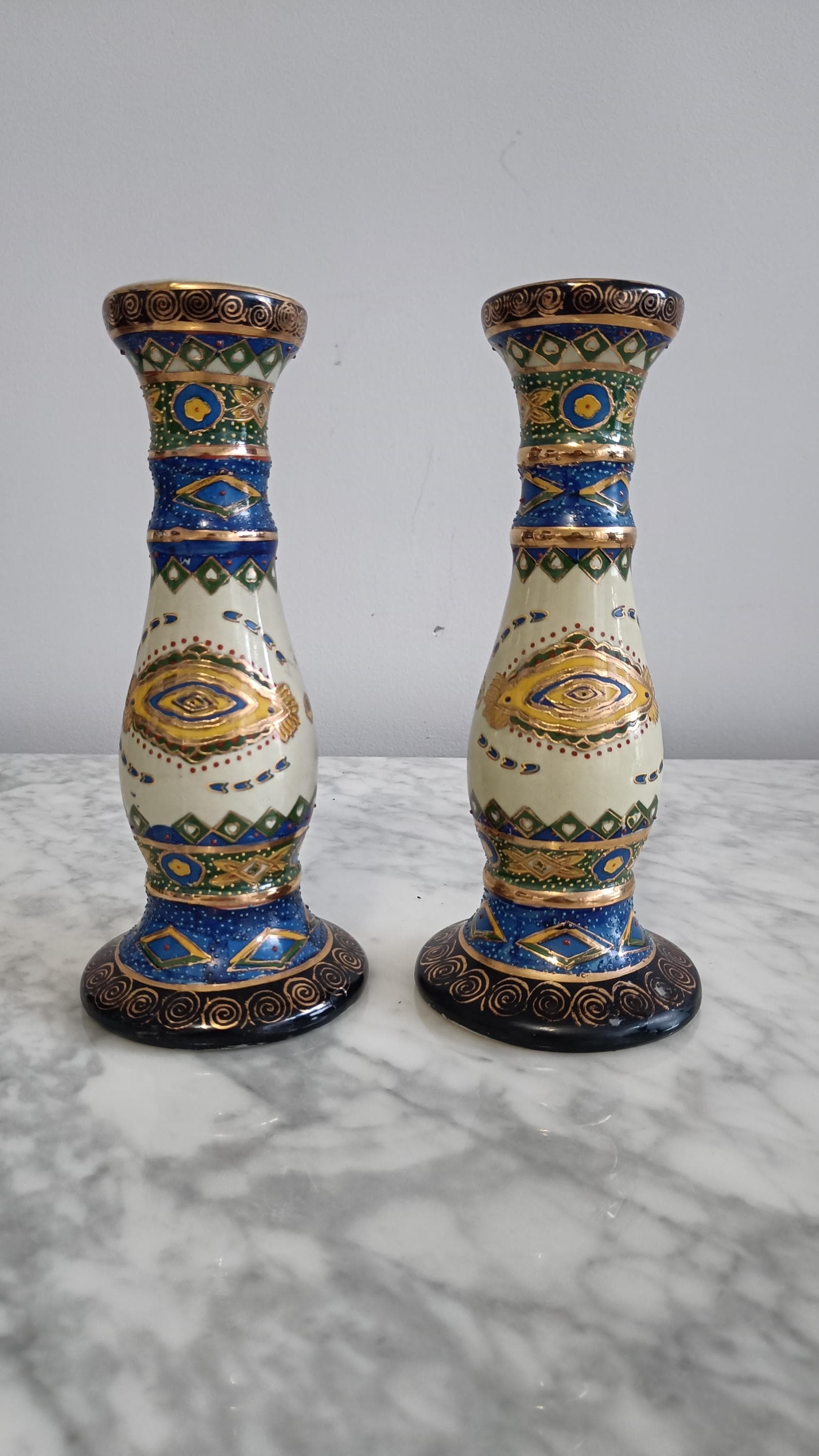Vicko Satsuma, Hand Painted, Candle Holders - Etsy