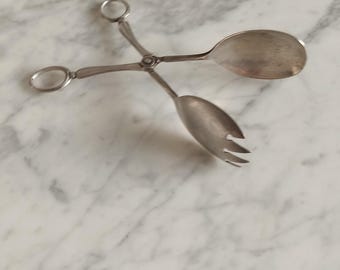 ヴィンテージ シルバーメッキ サラダサービングトング - クーパー