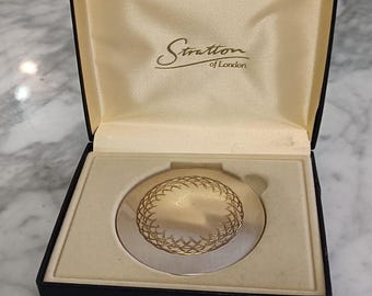 Large Stratton Compact Mirror in Original Box Vintage