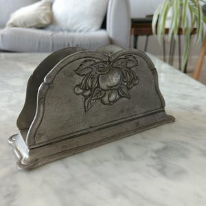 Schöne Vintage Jugendstil Zinn Petter Rack / Schreibtisch Tidy / Serviettenhalter, mit Maker Marks