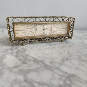 Antike Art Deco Pacio Twisted Wire Rechteckige Manteluhr