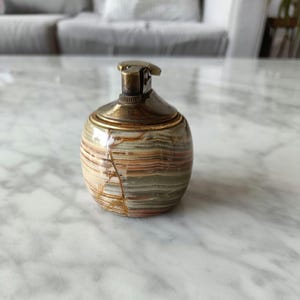 Antique Gas Lighter Onyx Marble Unique