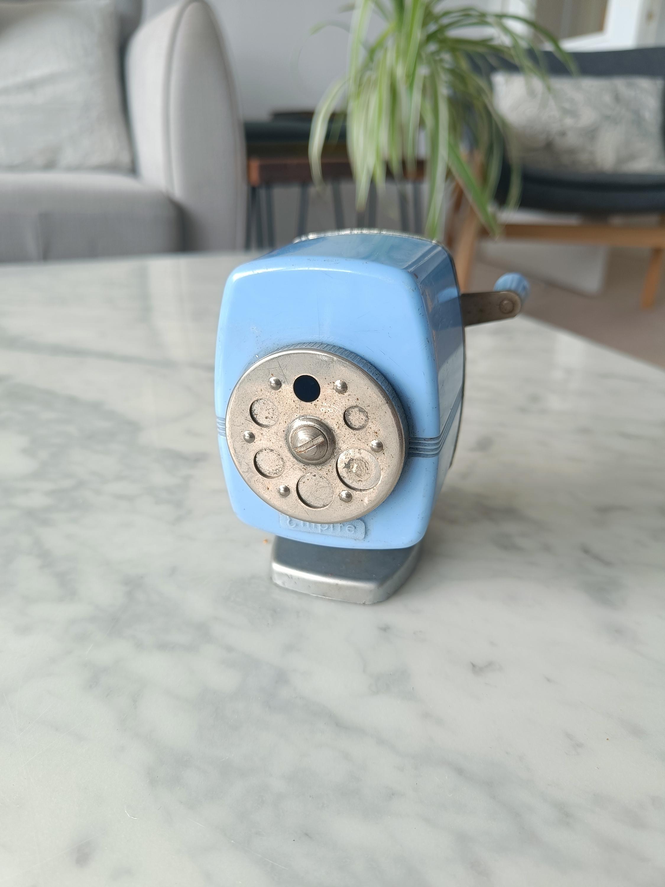 Vintage Velos 333 Pencil Sharpener: Baby Blue Bakelite, Made in