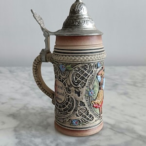 Outstanding 1970s Thewalt Alt-Grenzau Pewter and Ceramic Stein