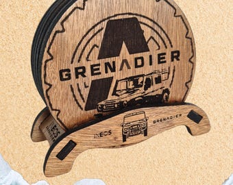 Set of 6 Coasters Ineos Grenadier laser engraved