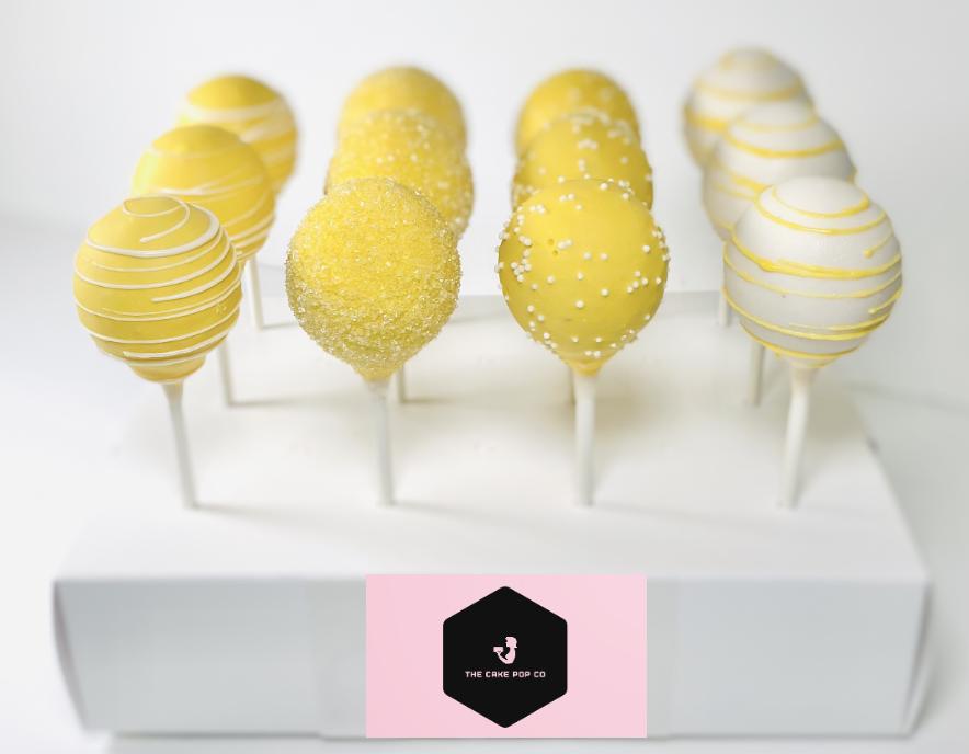 Yellow & White Cake Pops | Yellow Cake Pops | Birthday Gift Cake Pops | Baby Shower Cake Pops