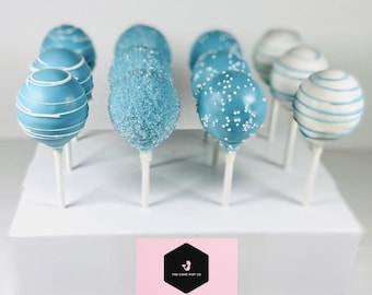 Light Blue & White Cake Pops | Baby Blue Cake Pops | Birthday Gift Cake Pops | Baby Shower Cake Pops