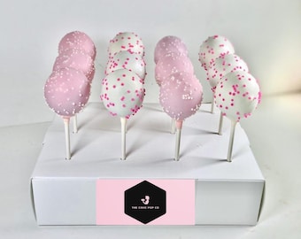 Pink & White Sprinkle Cake Pops | Baby Pink Cake Pops | Baby Shower Cake Pops