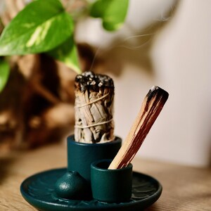 Smudge Bowl Räucher-Set • Weißer Salbei + 2x Palo Santo • Räucher-Starter-Set • Ritualschale • Geschenk für Achtsamkeit und Harmonie