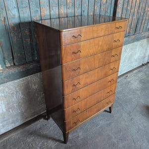Vintage Danish 7 Drawer Chest of Drawers | Mid Century Modern Tallboy