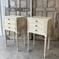 Pair of Tall White Bedside Tables | Set of 2 Vintage Nightstands DIY Project
