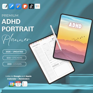 ADHD Digital Planner, ADHD Planner, Undated ADHD Digital Planner for adults, Digital Planner Adhd, Adhd Journal, Digital Adhd Planner