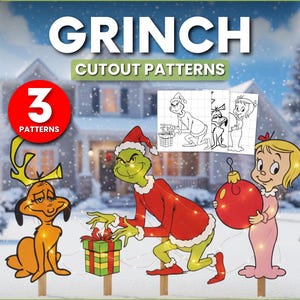 Patrón del Grinch / Villa Quién / Patrón para trabajar la madera / Plantilla para recortar madera / Decoraciones navideñas para exteriores / Decoración navideña para el jardín Cindy Max