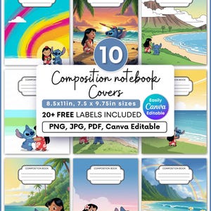 Composition Notebook Covers, Composition Book Cover template, Canva Composition Notebook Designs, Back to School Printable, Digital Download