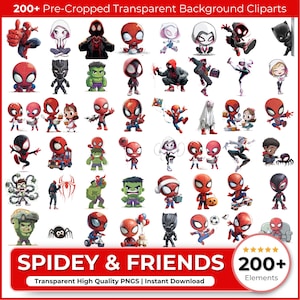Spidey Clipart Bundle, Spidey SVG, Spidey and his Amazing Friends png and Digital Papers, Superhero SVG, Spidey alphabet