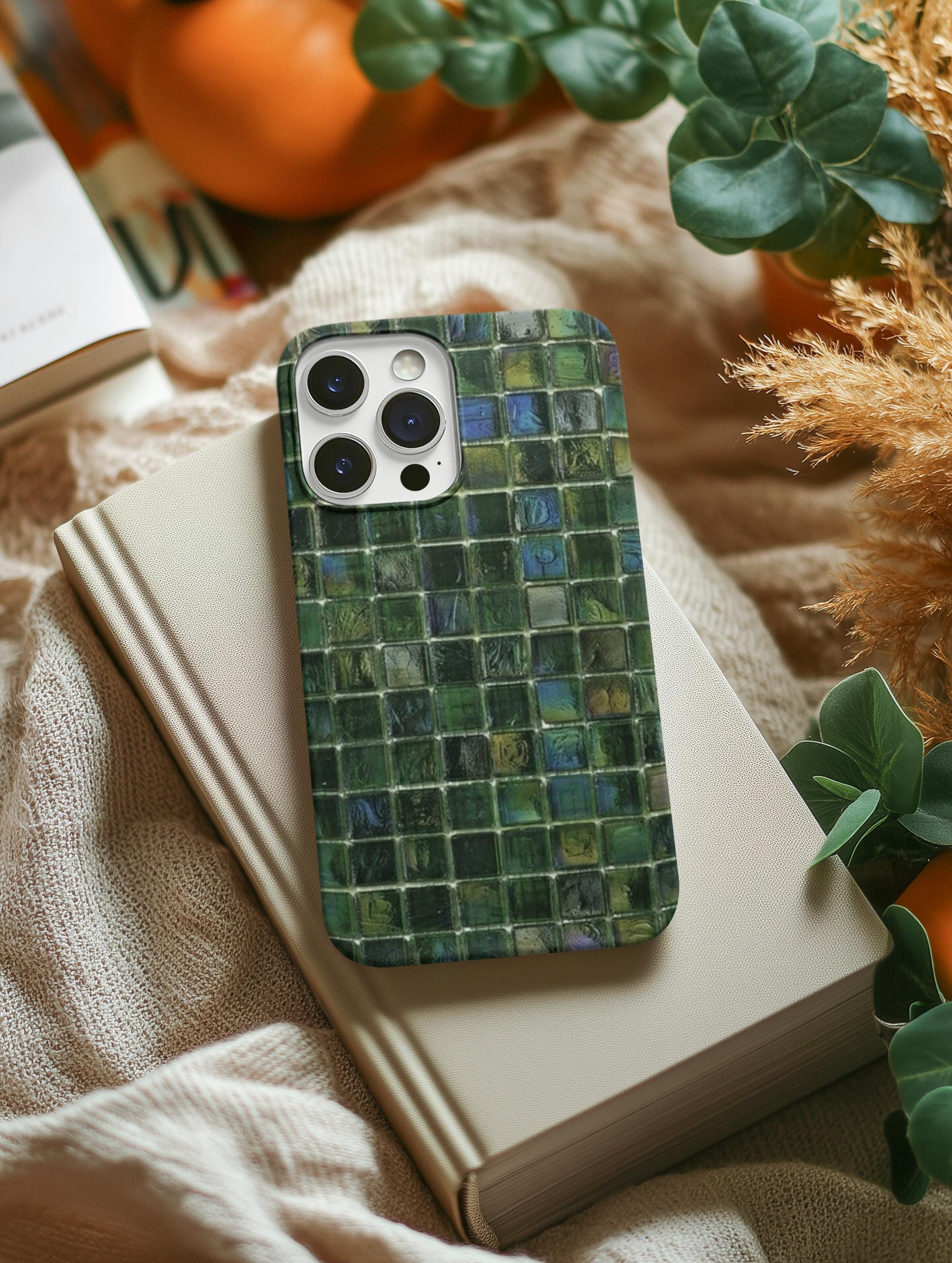 Oceanic Tile - Dark Blue & Green Phone Case