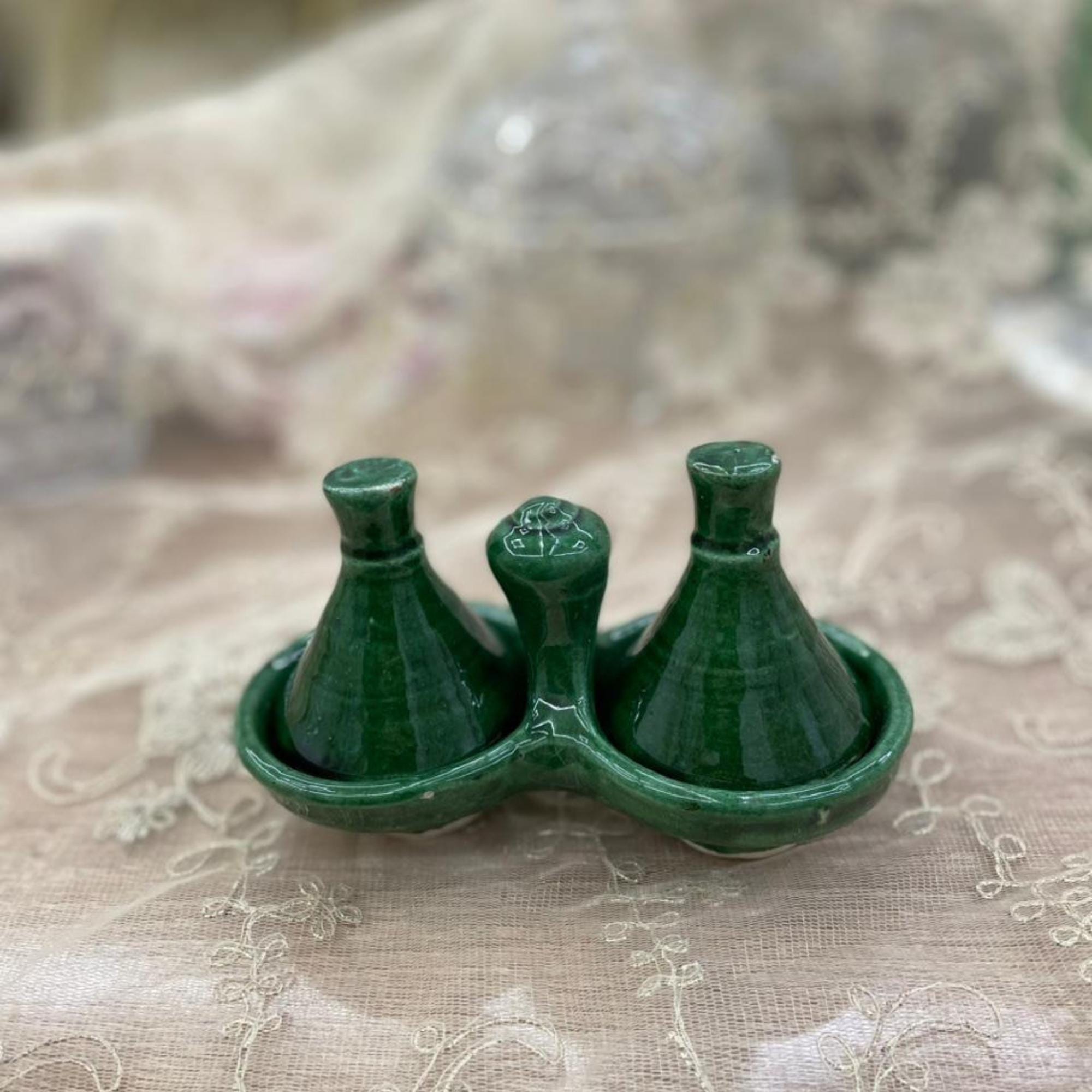 Handmade Moroccan Ceramic Tajine Salt Cellar With Lid - Artisanat