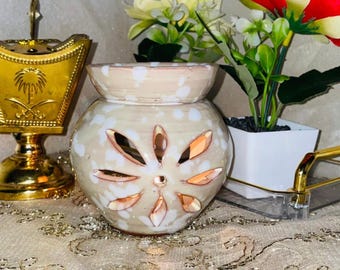 Quemador de incienso beige moteado - Decoración para el hogar con aromaterapia