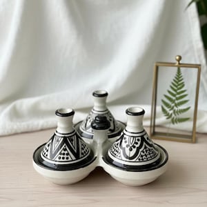 Handmade Ceramic Spice Jars with Lid Morocan Kitchen Decor