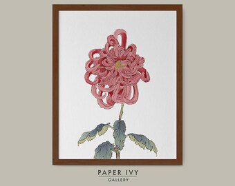 Väggkonsttryck japanskt tryck för mamma ukiyo e krysantemumkonst väggdekor vintage utskrivbart för henne japanskt blomkonsttryck