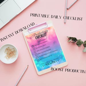 Printable Daily Productivity Checklist | Motivational To-do List PDF ...