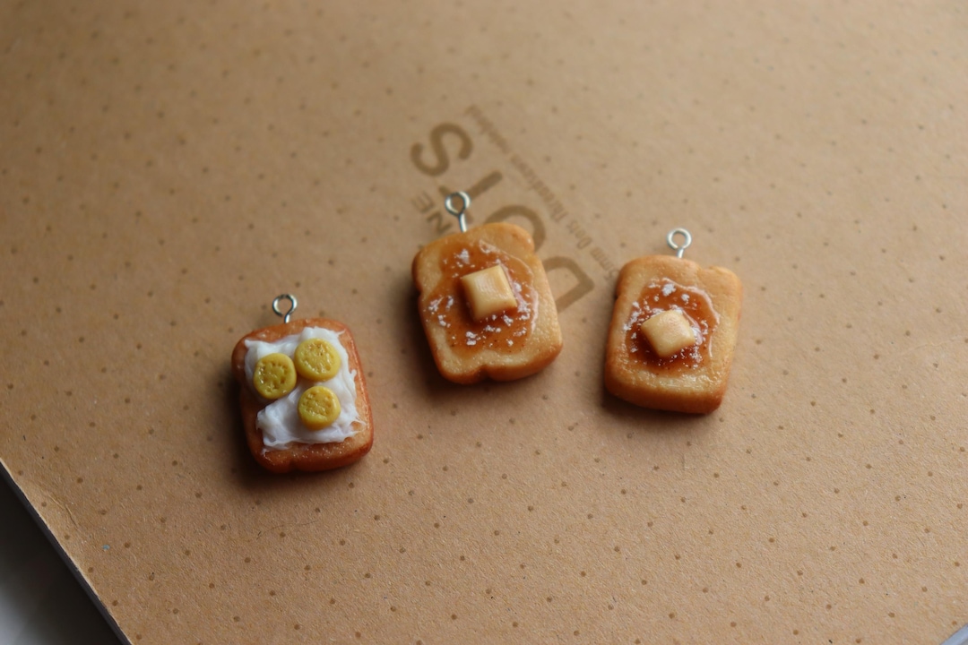 Breakfast Toast - Handmade Miniature Food Polymer Clay Keychain Keyring ...