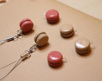 Artisan Français Macaron - Miniature faite main en pâte polymère alimentaire Boulangerie Boulangerie Pâtisserie porte-clés à breloques
