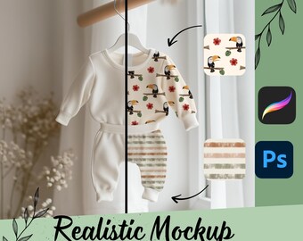 Shirt Pants Ripped Mock-Up Procreate, Photoshop, Template, Outfit, Mock up, Instant Download, Fabrics, Baby, Bloomers, , Mock-Up, Realistic