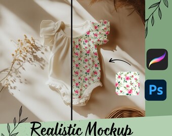 Body Mock-Up Procreate, Photoshop, Template, Summer, Mock up, Instant Download, Fabrics, Body, Ruffle, Clothing, Mock-Up, Romper