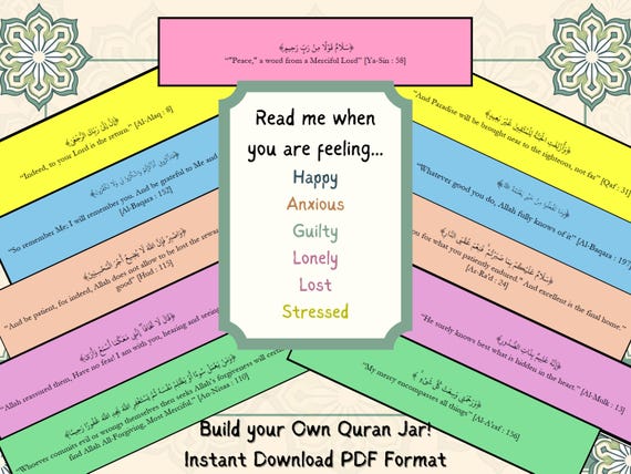 Quran Verse Jar: Islamic Reminder Gift (Digital Download)