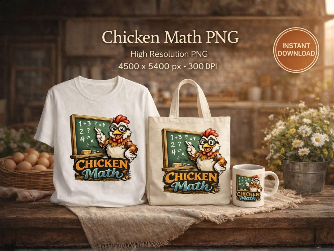 Chicken Math Funny PNG Chicken Lover Gift Idea, Farm Humor Design ...