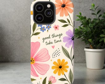 Inspirational Cottagecore Whimsical Floral iPhone Case 13 14 15 16 17 Magsafe Cover Wildflower Quote Nature Inspired Phone Case For Pre Teen