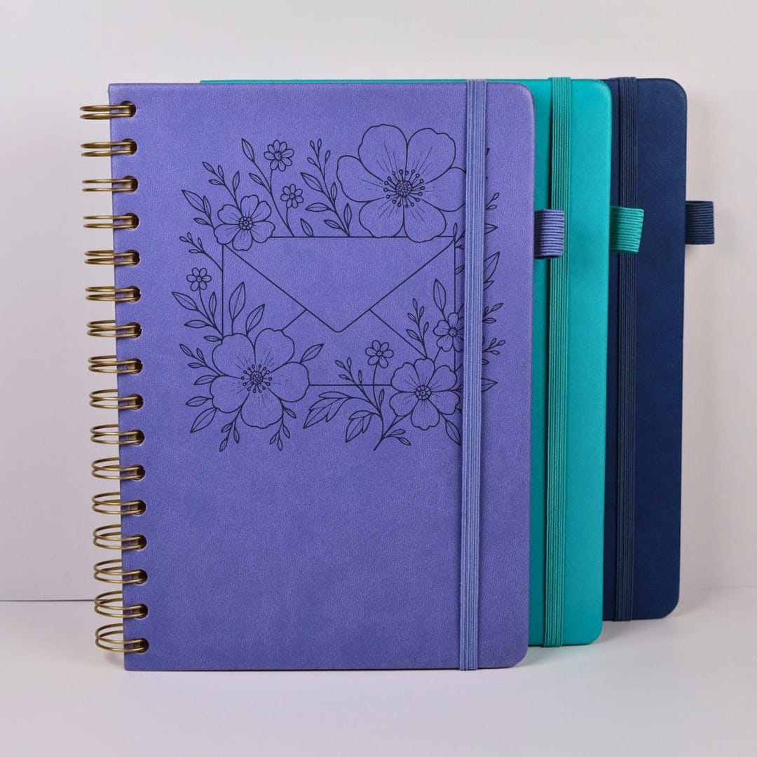 Engraved Leather Address Book With Tabs Floral Address Holder Christmas ...