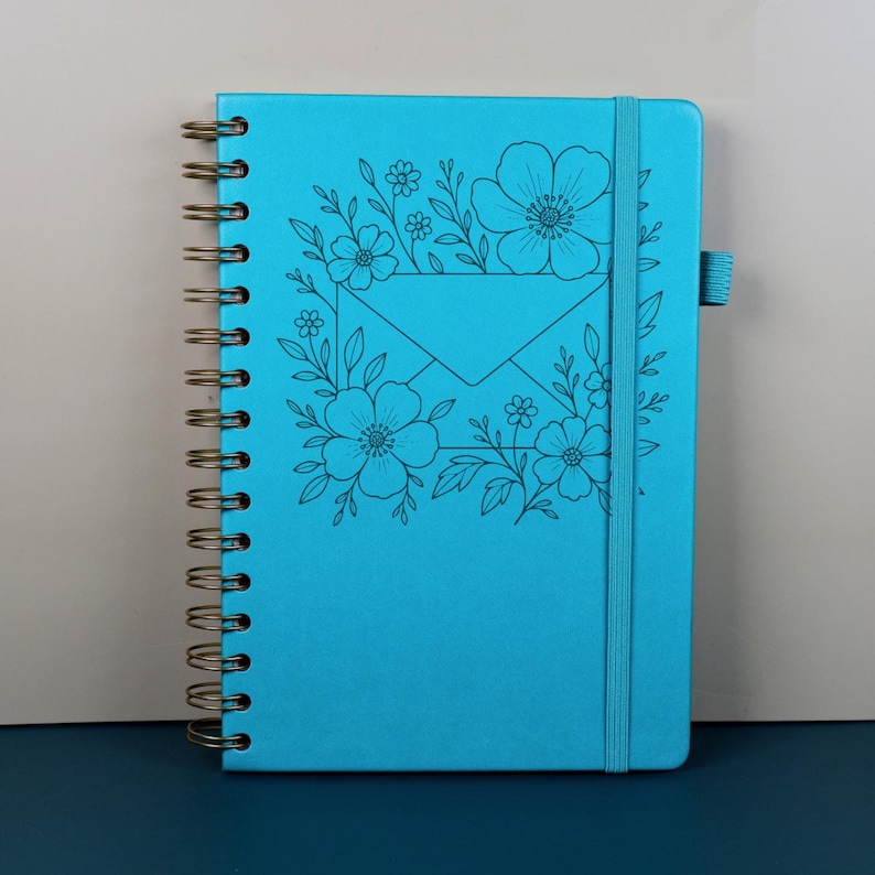 Engraved Leather Address Book With Tabs Floral Address Holder Christmas ...