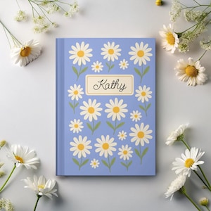 Personalized Daisy Spiral Notebook Gift For End Of School Year Teacher Gift Name Daisy Accessory Journal Custom Mini Hard Cover Sketch Book