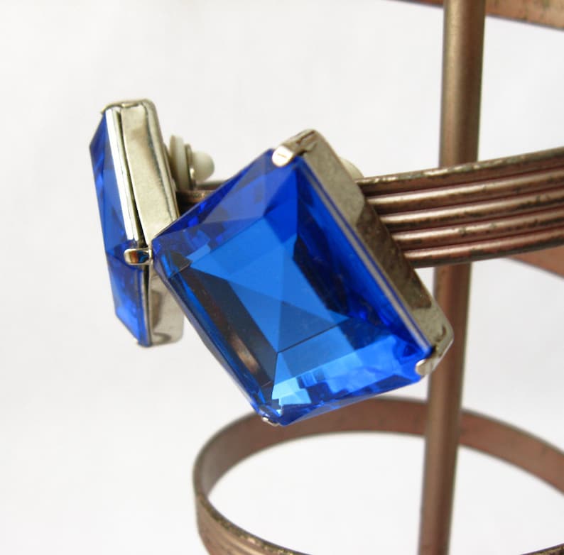 Cornflower Blue Earrings Silver and Blue Earrings Blue Glass Earrings Blue Diamond Earrings Blue Gemstone Earrings Blue and Silver