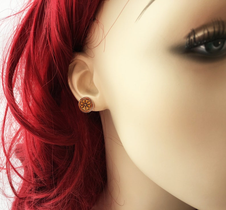 Orange Earrings Fruit Earrings Orange Slice Earrings ...