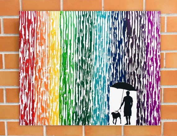 pix Canvas Silhouette Melted Crayon Art etsy