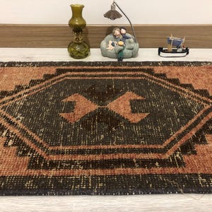 2x3 Turkish Rug,2x3 Rug,Handmade Rug,Boho Rug,Small Rug,Bathroom Rug,Bath Rug,2x3 Oushak Rug,Vintage Small Rug,Door Mat Rug,Wool Rug,Antique