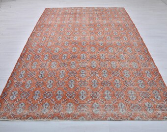 7x11 Wool Oushak Rug, Turkish Anatolian Carpet, Handmade Large Rug